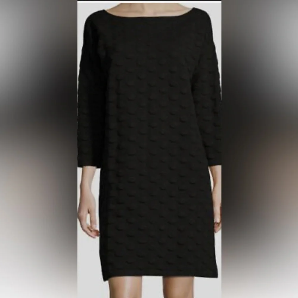 Joan Vass | Dresses | Joan Vass Womens Chic Black 34 Sleeve Textured Dot Shift Dress Szmpp | Poshmark Joan Vass | Dresses | Joan Vass Womens Chic Black 34 Sleeve Textured Dot Shift Dress Szmpp | Poshmark